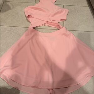 Pink Sleeveless Cutout Dress